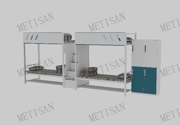 雙人上下鋪床（步梯款）+四門儲物柜